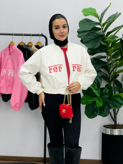 بامبر چرم آستردار گلدوزی مهتا