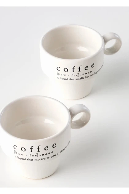 ست فنجان اسپرسو Bella Maison مدل Coffeeaholic سرامیکی - مشکی
