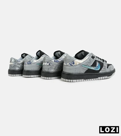 کفش کتانی مردانه و زنانه مشکی آبی نایک NIKE dunk low steam puppet