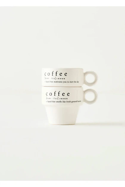 ست فنجان اسپرسو Bella Maison مدل Coffeeaholic سرامیکی - مشکی