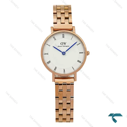 ساعت دنیل ولینگتون زنانه رزگلد ایندکس یونانی DW-8924-L