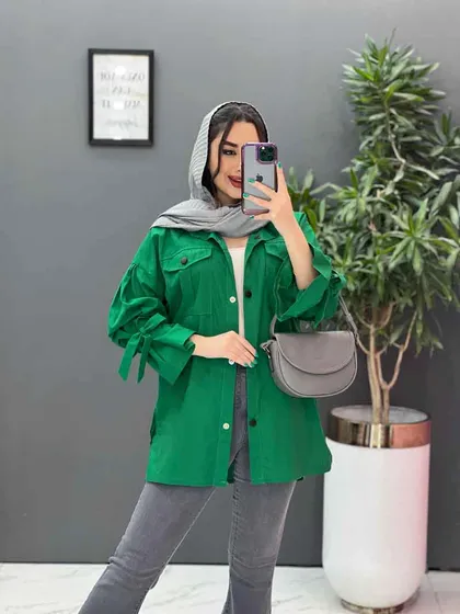 مانتو لینن آستین بند دار