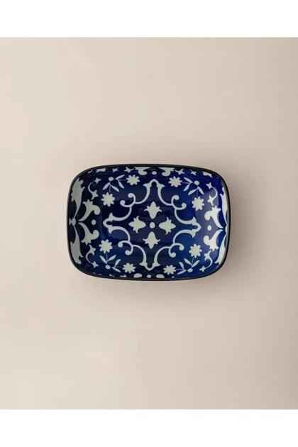 بشقاب سرو Madame Coco مدل Reve Bleu Verve Bone China - آبی/سفید