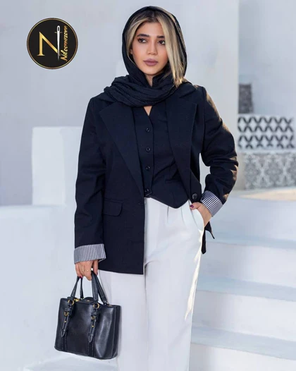 کت لینن آستین پاکتی