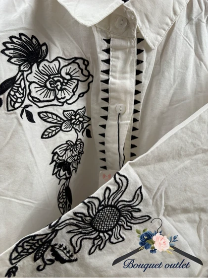 شومیز سفید گلدوزی ZARA