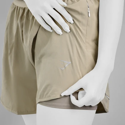 شلوارک کشاله دار ورزشی زنانه جیم شارک مدل 031 کرم