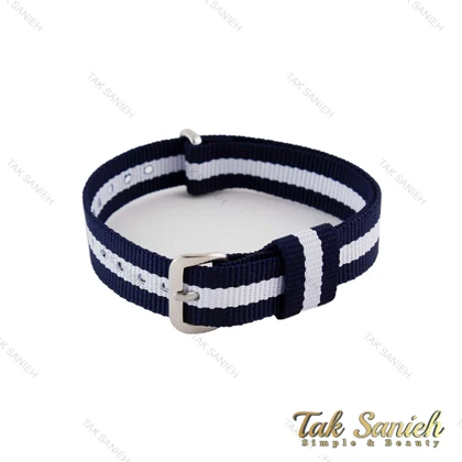 بند ساعت دنیل ولینگتون زنانه برزنتی سرمه ای سفید نقره ای DW-Strap-4822-L