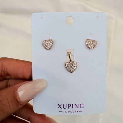 نیم ست قلب ژوپینگ پشت میخی بدون زنجیر