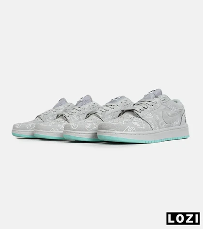 کفش کتانی مردانه و زنانه طوسی Jordan 1 x Kaws مدل 6913