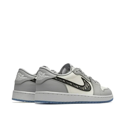 کتانی نایک ایر جردن1 بدون ساق دیور طوسی آبی مسترکوالیتی Nike Air Jordan 1 Low x Dior sneakers
