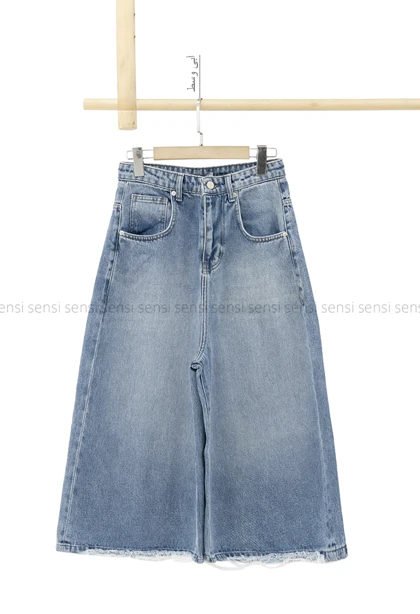 شلوارک جین واید قد 80کد1004174