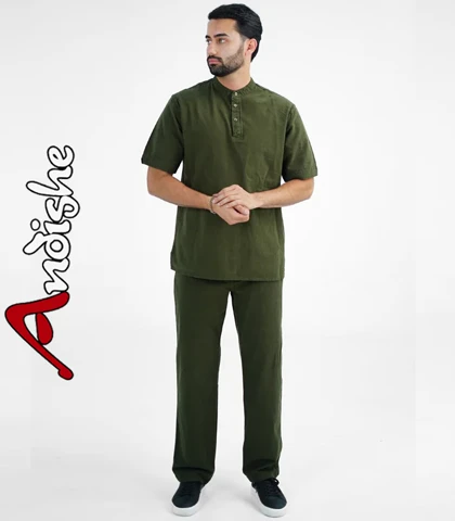پیراهن شلوار کتان مردانه مدل آوین