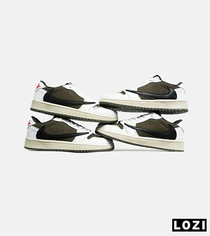 کفش کتانی مردانه سفید زیتونی مشکی NIKE travis scott