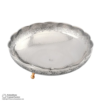 میوه خوری سه پایه مس دیبا رنگ کروم کد 1068