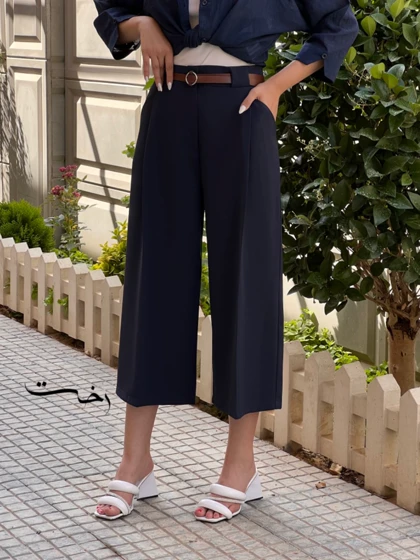 شلوار واید کمربنددار