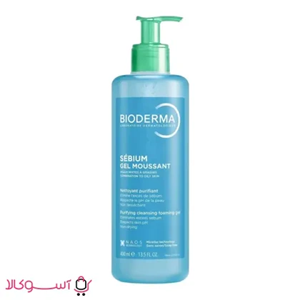 ژل شستشو پوست چرب و مختلط بایودرما مدل sebium حجم 400 میل