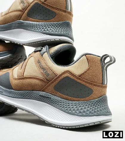 کفش کتانی طبی زنانه و مردانه قهوه ای کرم فیلی SKECHERS archfit v02 مدل 4717