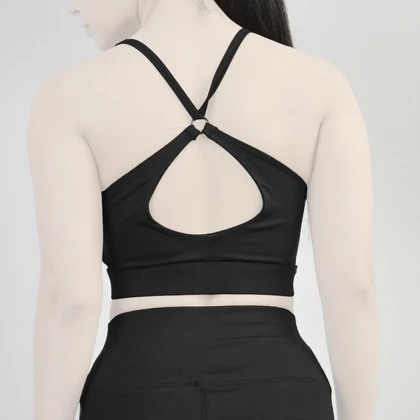 نیم‌تنه ورزشی زنانه جیم شارک مدل PB-4H0248 مشکی