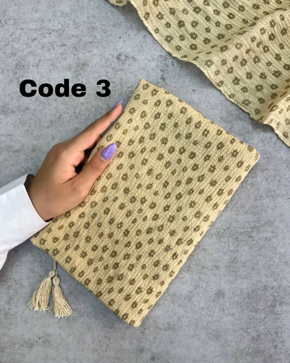 شال پلیسه ملانژ گل‌دار 3876