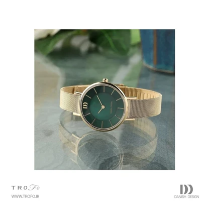 ساعت مچی عقربه ای زنانه دنیش دیزاین (Danish design) مدل IV09Q1167 Romo Mother of Pearl Gold Green