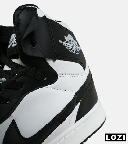 کفش کتانی ساق‌دار مردانه و زنانه مشکی سفید NIKE jordan 1 مدل 7680