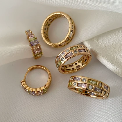 انگشتر و گوشواره مولتی کالر ژوپینگ