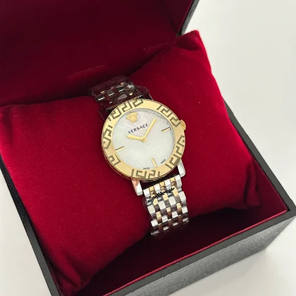 ساعت زنانه ورساچه دو رنگ صفحه صدف سفید کد 823