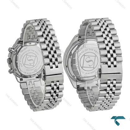 ساعت سیکو ست سه موتوره کورنوگراف نقره ای صفحه تیفانی Seiko-7838-S