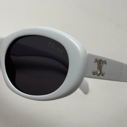 عینک آفتابی پلاریزه بیضی سلین CELINE سفید مستر کوالیتی به همراه پک کامل سلین