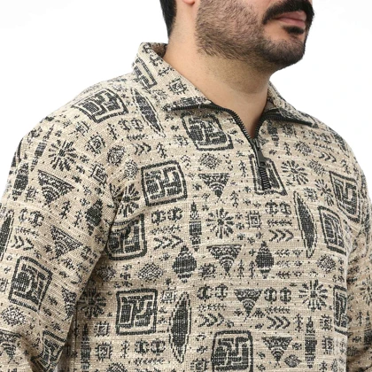 بلوز آستین بلند نیم زیپ مردانه مدل 6101888