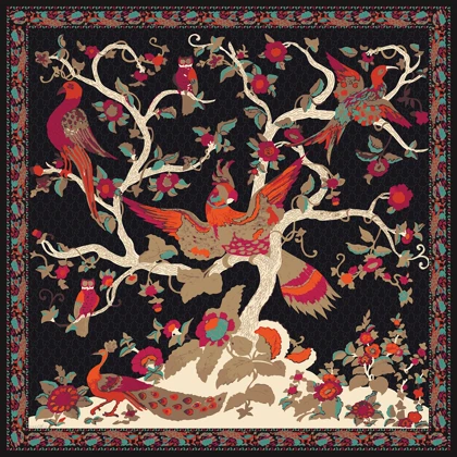 روسری نخ پنبه سیمرغ