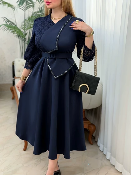 پیراهن مازراتی آستین دانتل 3776