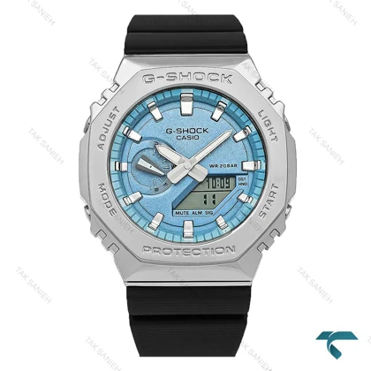 جی شاک GM-2100 مردانه نقره ای صفحه آبی Gshock-8894-G