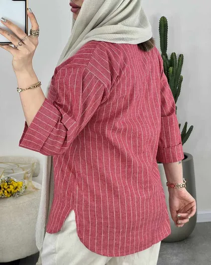 شومیز جلو بسته راه راه(41)کد3474