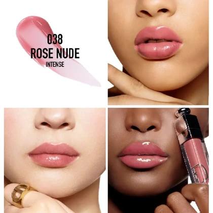 لیپ گلاس حجم‌دهنده مایع دیور مدل Addict Lip Maximizer رنگ Rose Nude شماره 038 – 6 میلی‌لیتر