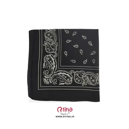 روسری مینی اسکارف دخترانه جدید طرح بته جقه (زمینه مشکی)