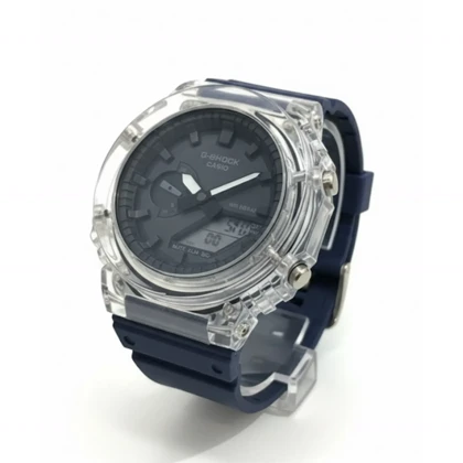 ساعت طرح جی شاک 2100 صفحه شفاف بنفش تیره