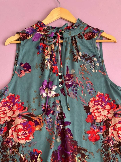 تاپ نخ کریشه گل‌دار کد 2241