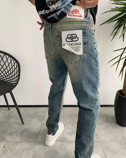 شلوار مام فیت ابی کثیفشور ساده BALENCIAGA