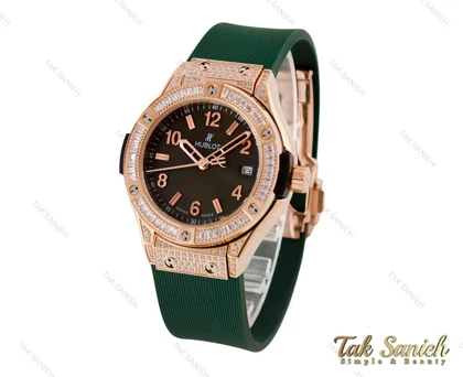 ساعت هابلوت زنانه فول نگین سبز Hublot-4040-L