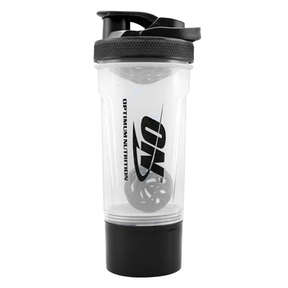 شیکر دوتیکه بدنسازی اوپتیموم نوتریشن مدل شفاف Genach ظرفیت 0.65 لیتر