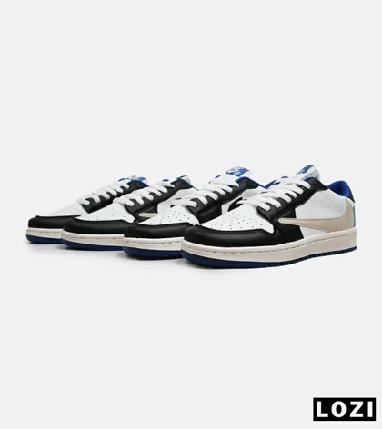 کفش کتانی مردانه کرم سفید مشکی NIKE travis scott