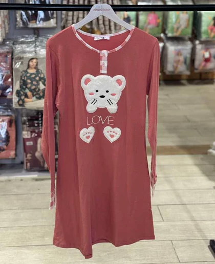 تونیک راحتی زنانه طرح خرس کد 3209