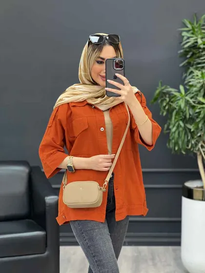 مانتو سرشانه پاگن دو جیب