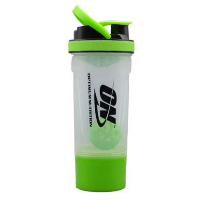 شیکر دوتیکه بدنسازی اوپتیموم نوتریشن مدل شفاف Genach ظرفیت 0.65 لیتر