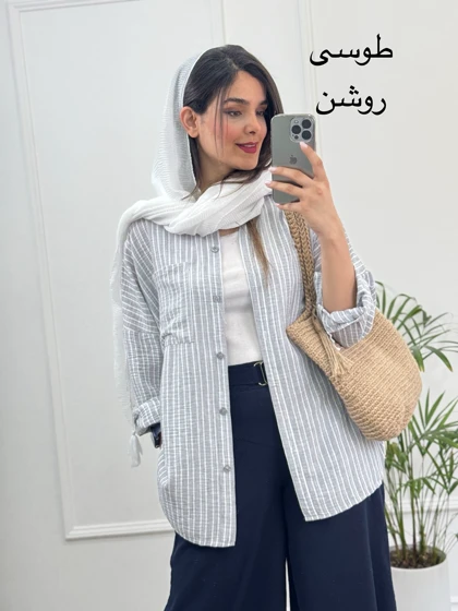 مانتو لینن راه راه نازلی