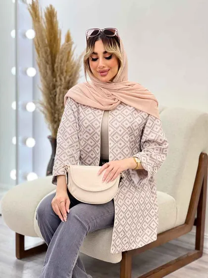 مانتو ژاکارد طرح لوزی
