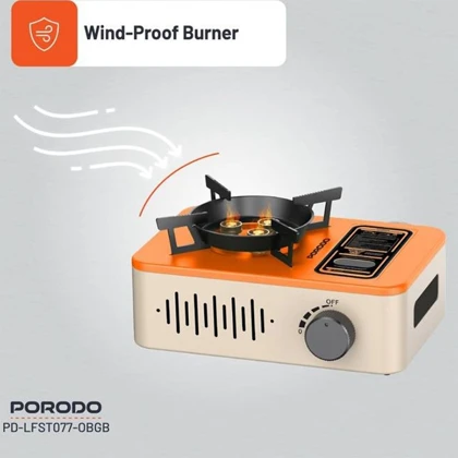اجاق گاز کمپینگ پرودو مدل PORODO LIFESTYLE 3200W PORTABLE BURNER GAS STOVE PDLFST077OBG