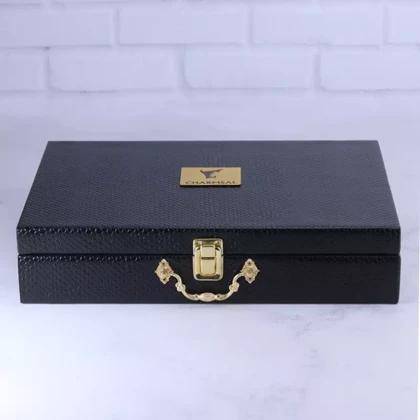 ست هدیه 4 تیکه کیف و کمربند چرم مردانه چرمسال 183