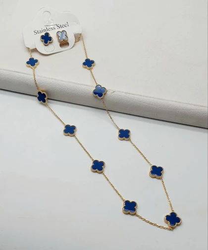 گردنبند رومانتویی زنانه ونکلیف کد XU4065 طرح طلا